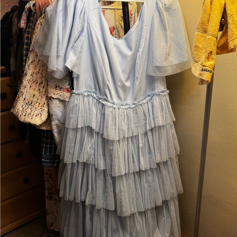 Allergo Jessakae Light Blue Ruffled Dress